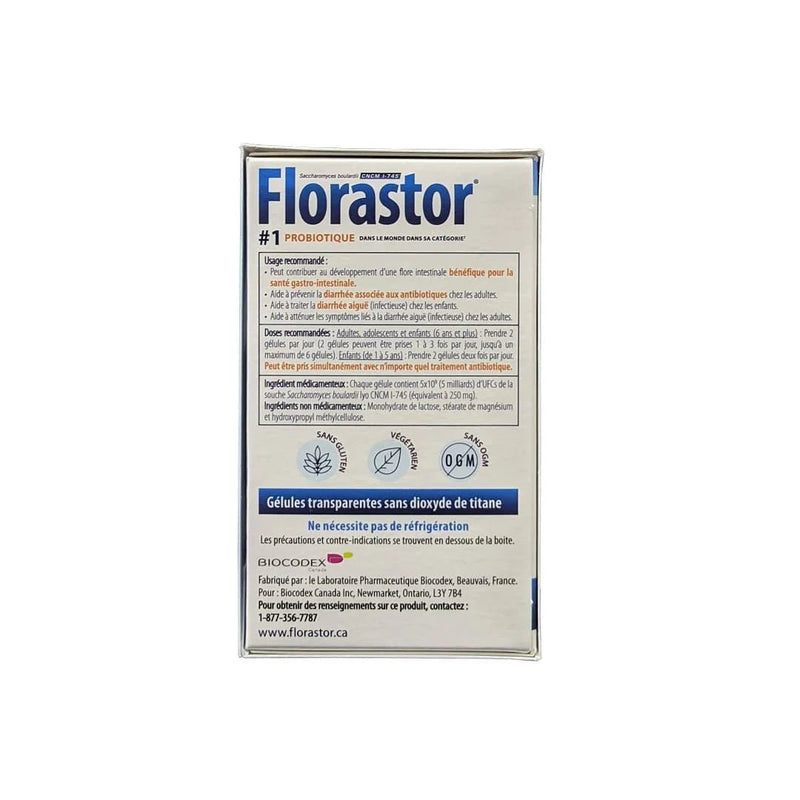 Daily Probiotic Supplement | Florastor® | 50 Vegetarian Capsules - Coal Harbour Pharmacy