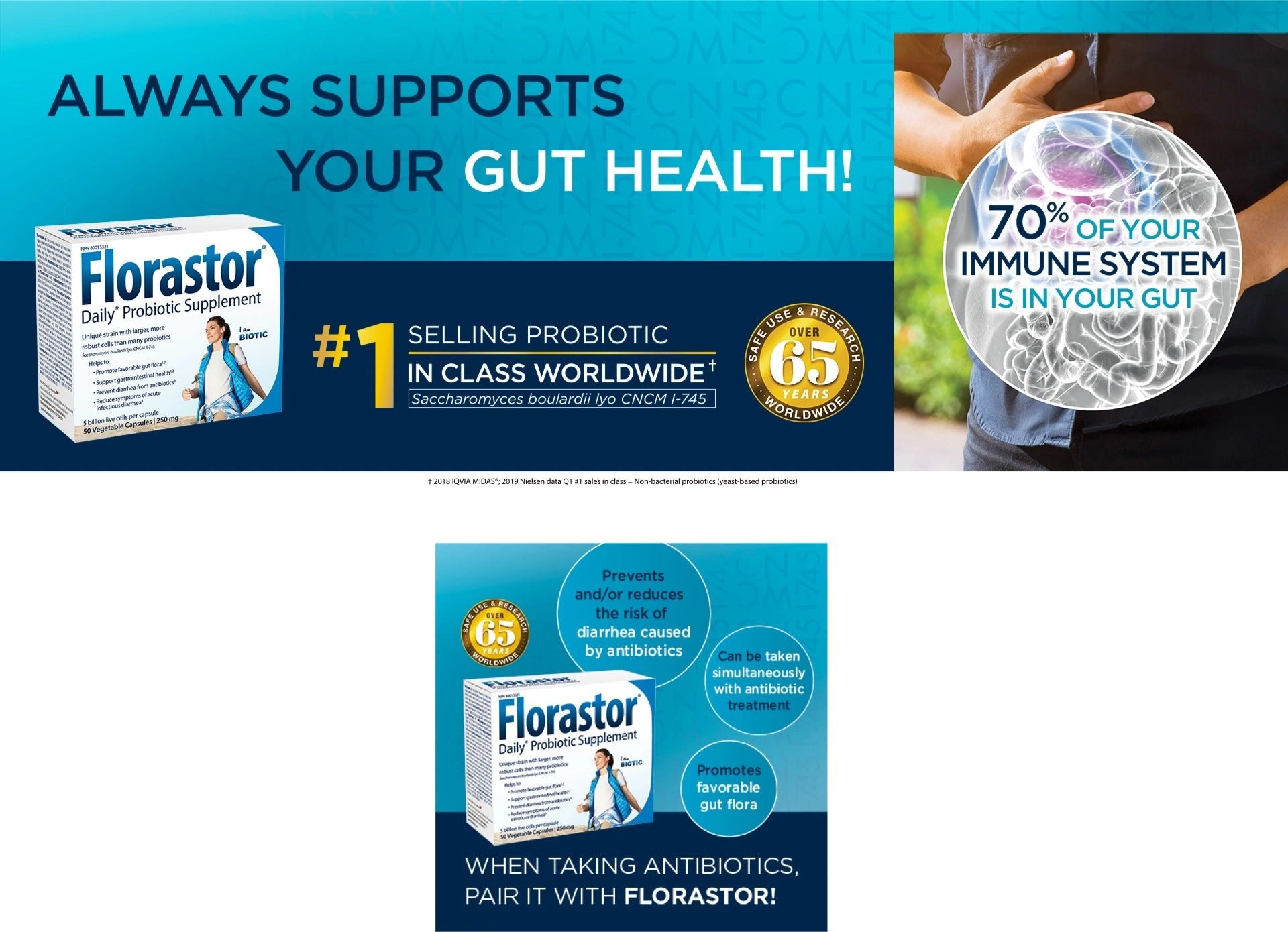 Daily Probiotic Supplement | Florastor® | 50 Vegetarian Capsules - Coal Harbour Pharmacy