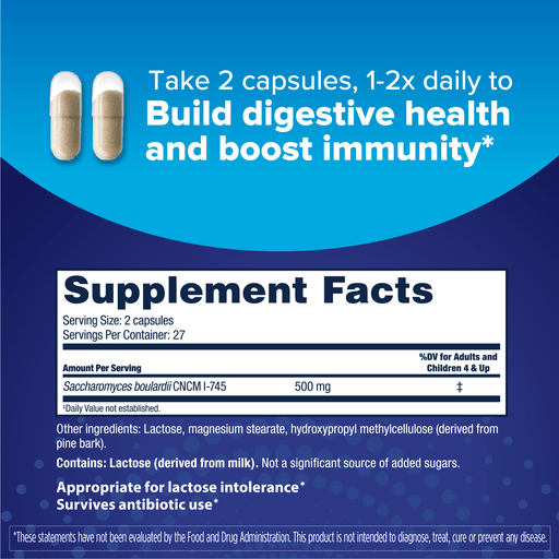 Daily Probiotic Supplement | Florastor® | 50 Vegetarian Capsules - Coal Harbour Pharmacy