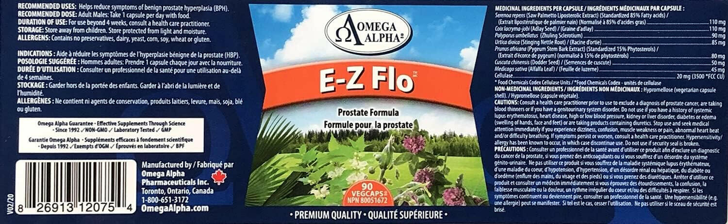 E-Z Flo | Omega Alpha® | 90 Vegetable Capsules - Coal Harbour Pharmacy