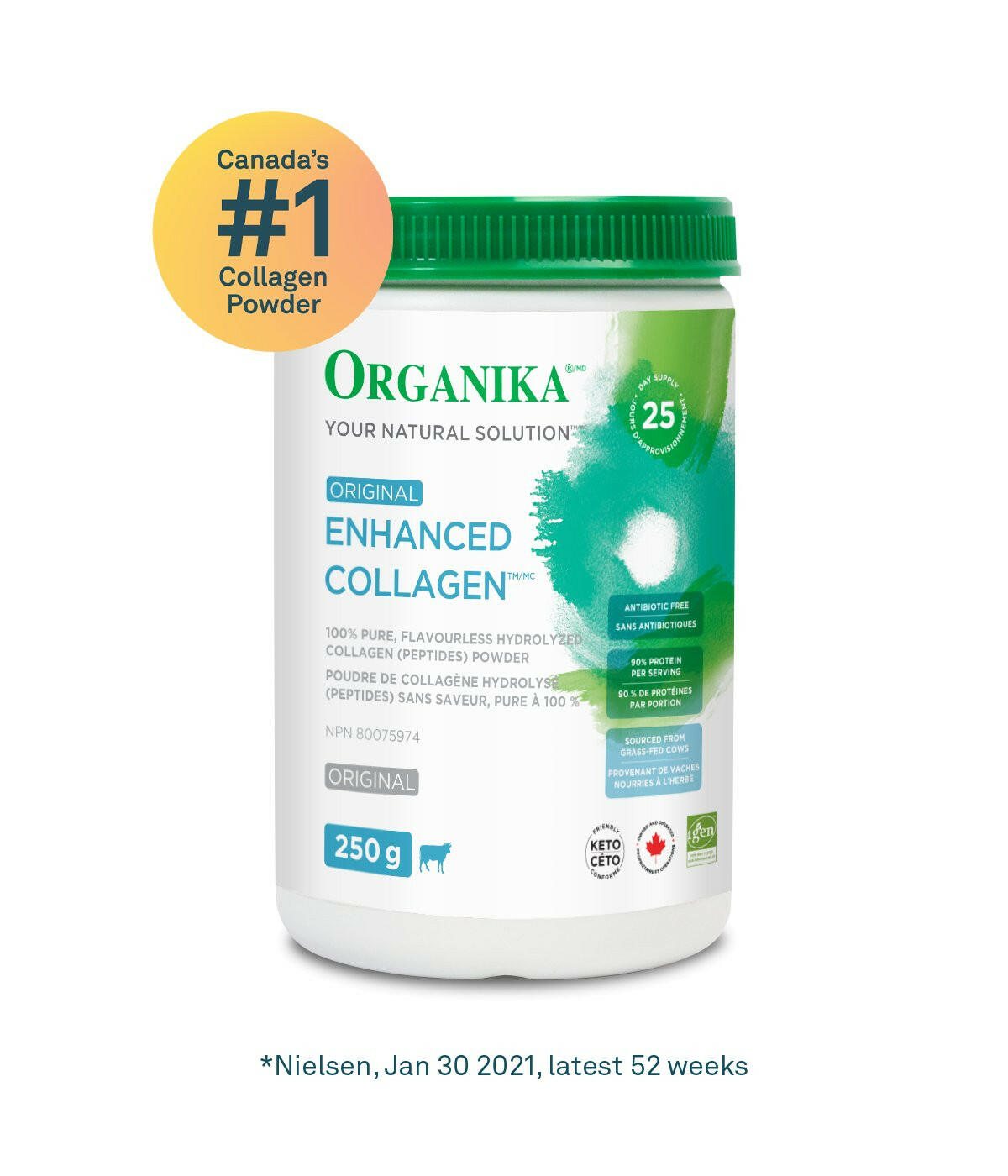 Enhanced Collagen Original Powder | Organika® | 250 grams - Coal Harbour Pharmacy
