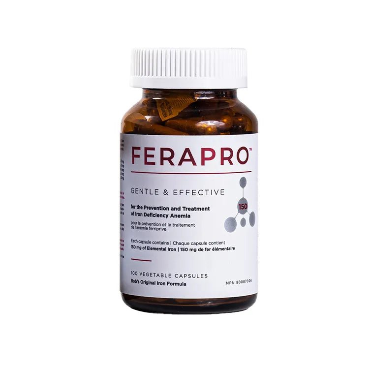 FERAPRO™ (30mg, 75mg, and 150mg) | Bob's Iron Formula | 100 Veggie Capsules - Coal Harbour Pharmacy