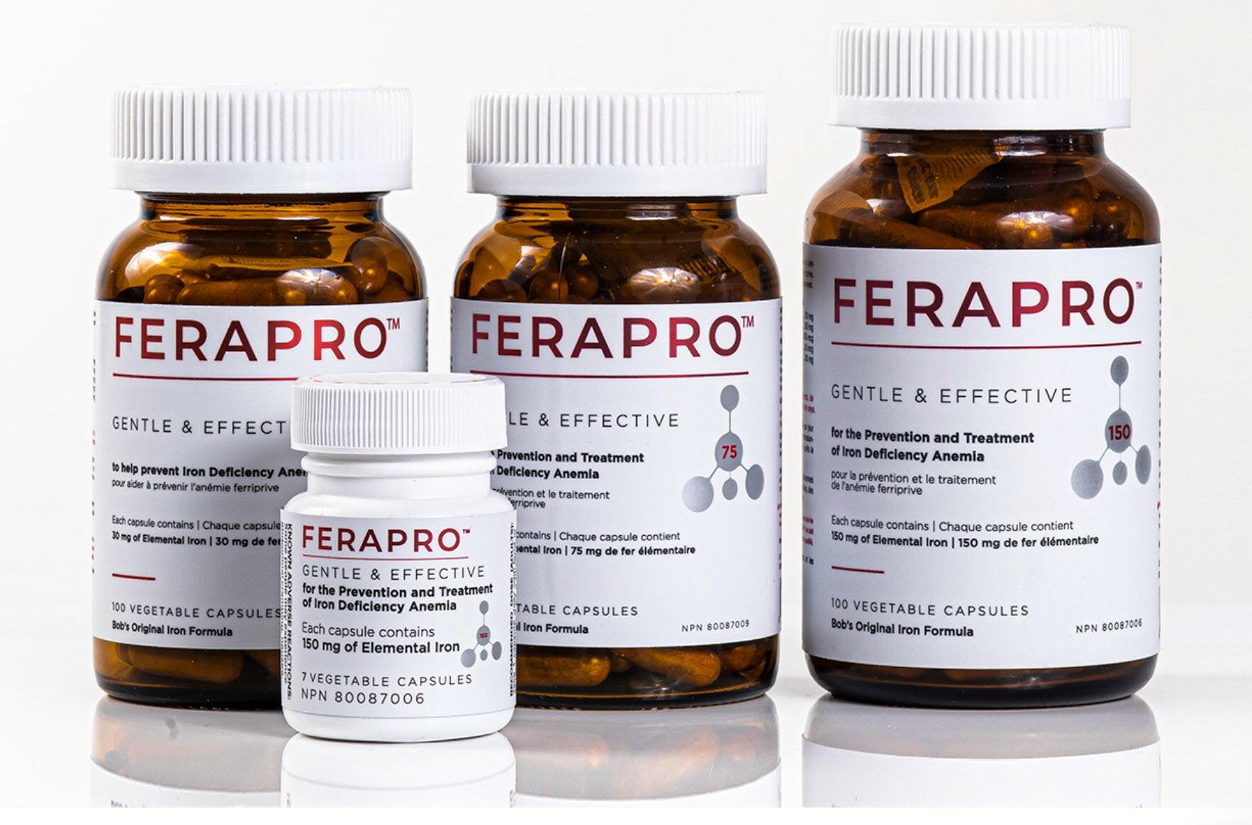 FERAPRO™ (30mg, 75mg, and 150mg) | Bob's Iron Formula | 100 Veggie Capsules - Coal Harbour Pharmacy
