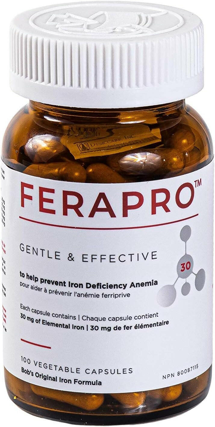 FERAPRO™ (30mg, 75mg, and 150mg) | Bob's Iron Formula | 100 Veggie Capsules - Coal Harbour Pharmacy