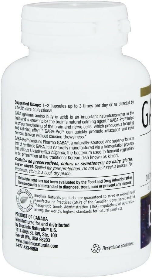 GABA-Pro® | Bioclinic Naturals | 90 Vegetarian Capsules or Chewable Tablets - Coal Harbour Pharmacy