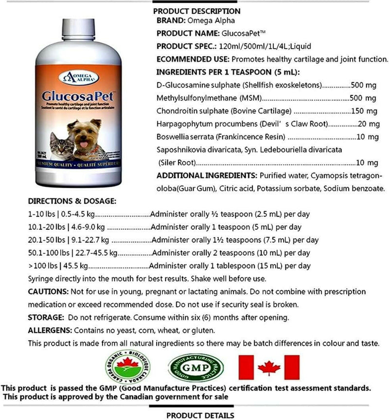 GlucosaPet™ | Omega Alpha® | 500 mL - Coal Harbour Pharmacy
