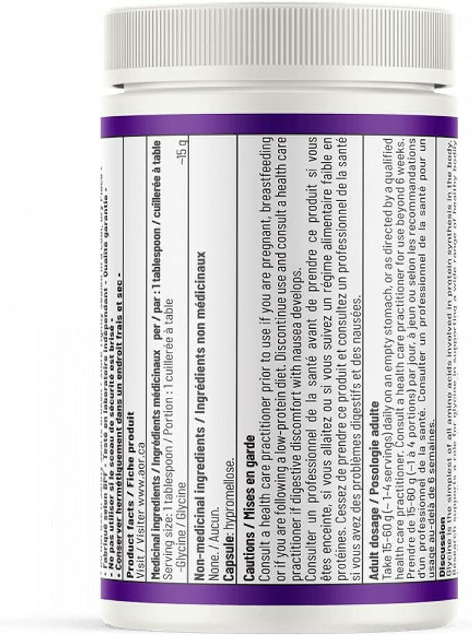Glycine 500g | AOR™ | 500 gr Powder - Coal Harbour Pharmacy