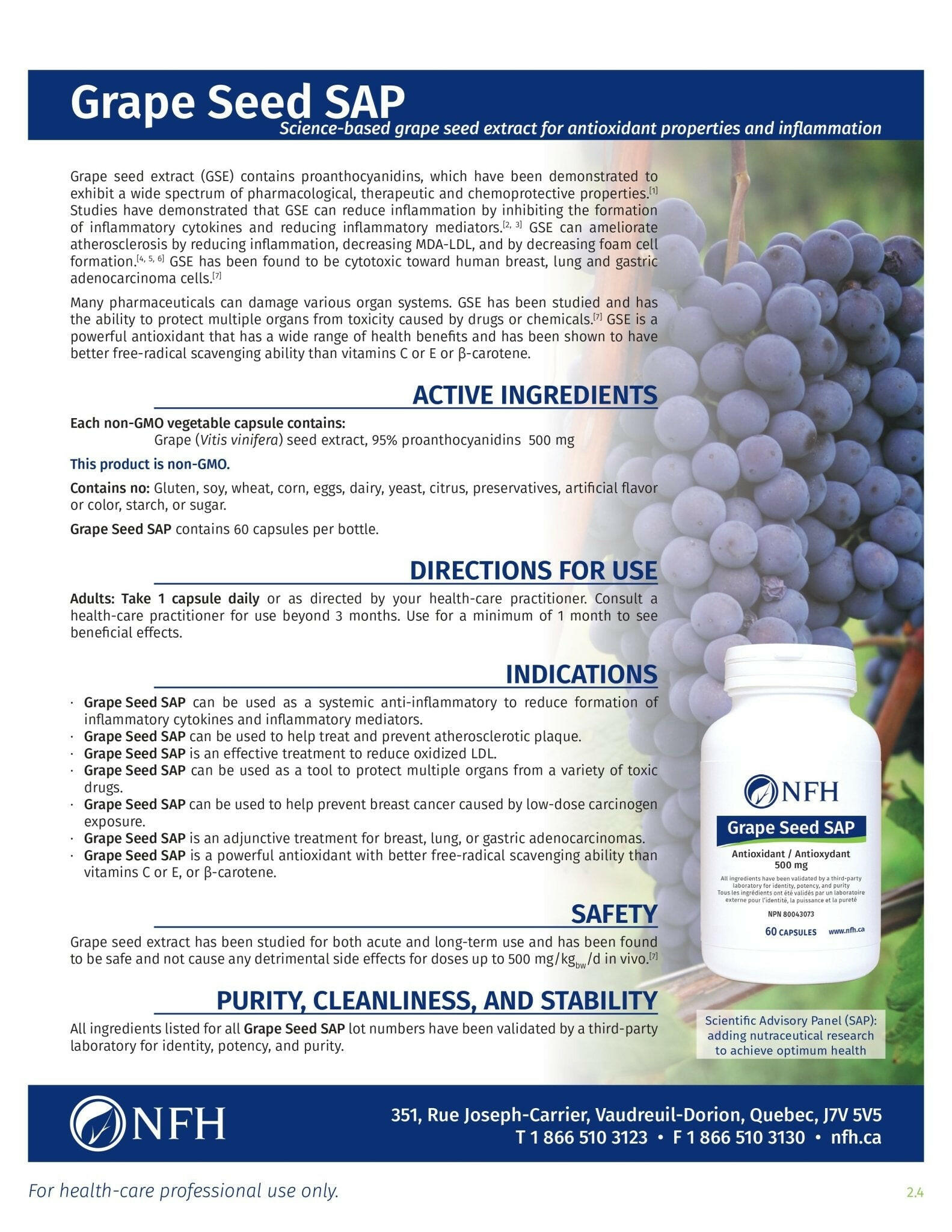 Grape Seed SAP | NFH | 60 Capsules