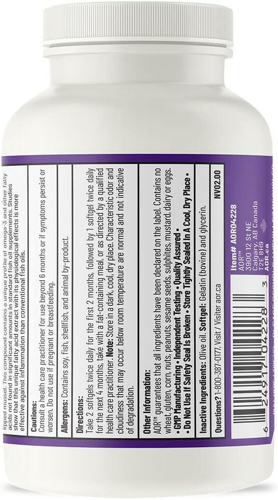 Green Lipped FFA | AOR™ | 60 Softgels - Coal Harbour Pharmacy