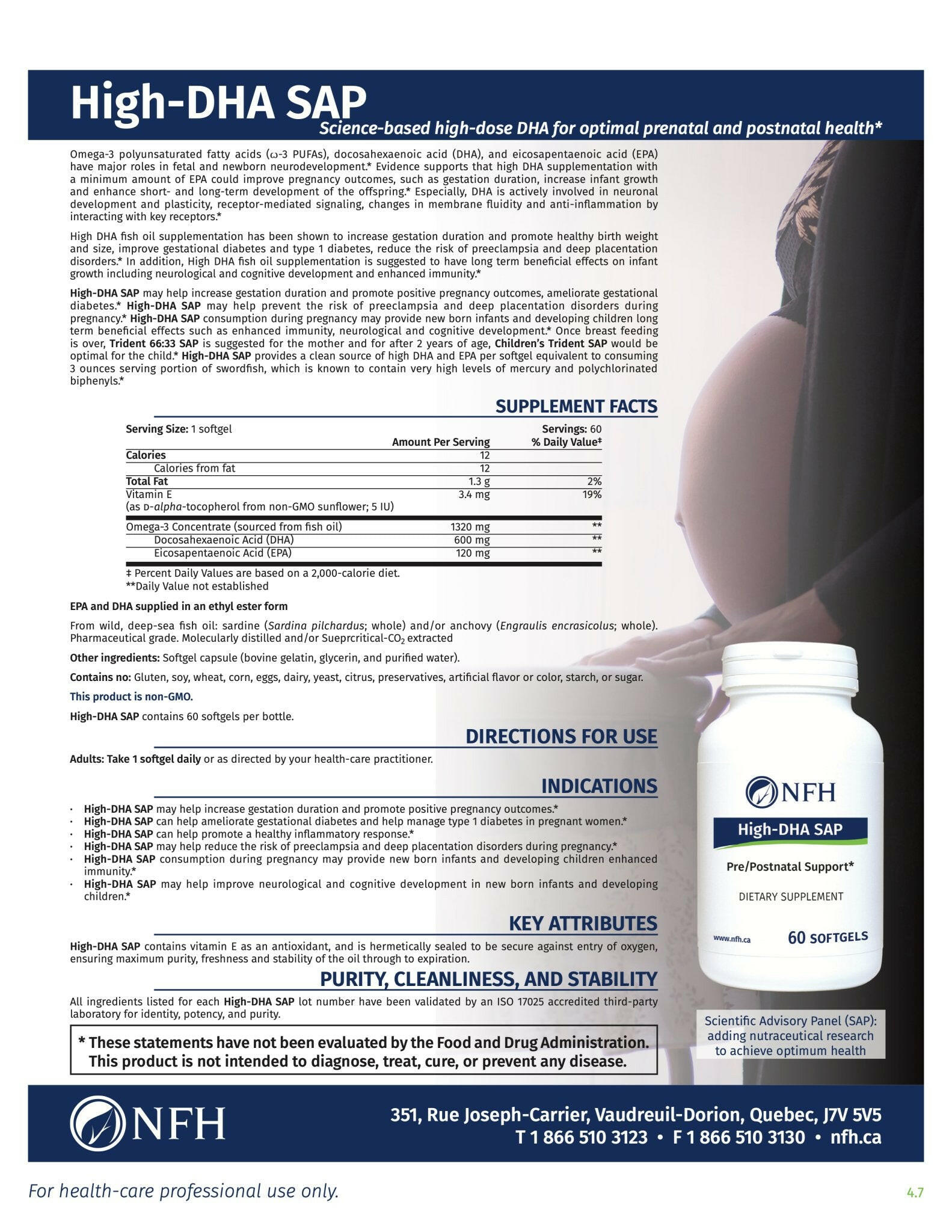 High-DHA SAP | NFH | 60 Softgels - Coal Harbour Pharmacy
