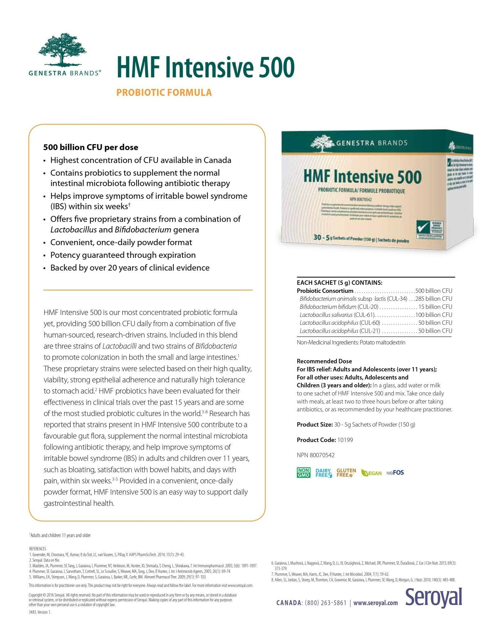 HMF Intensive 500 | Genestra Brand® | 150 Grams - Coal Harbour Pharmacy
