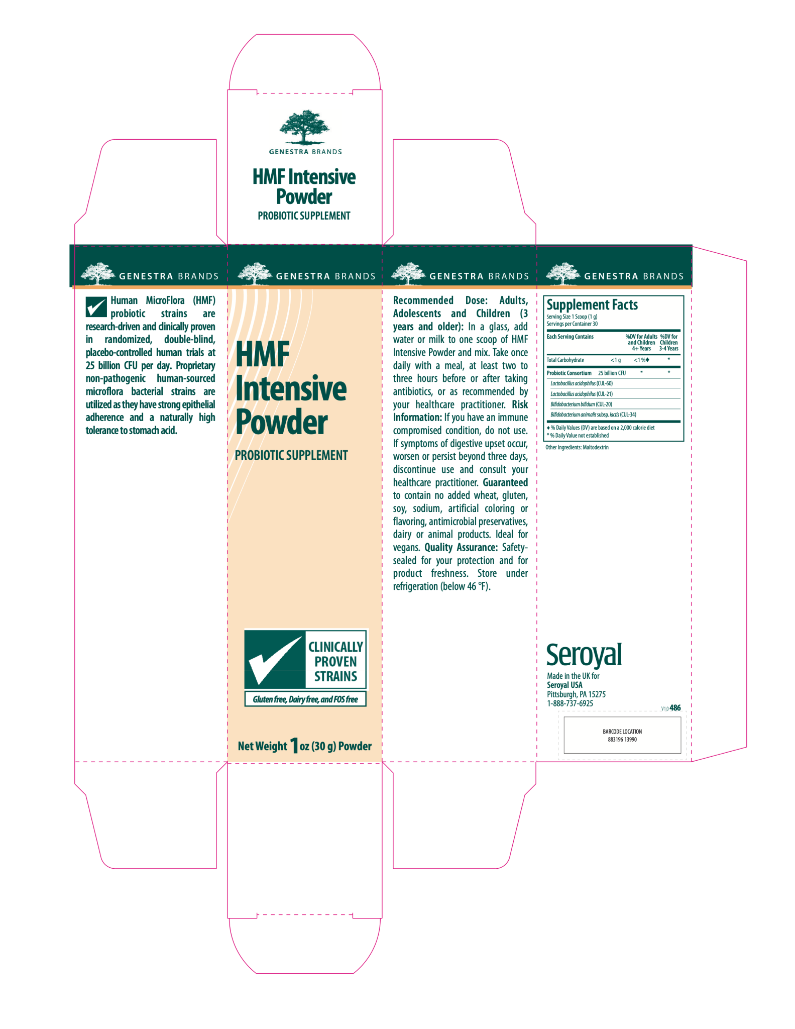 HMF Intensive Powder | Genestra Brands® | 30 Grams - Coal Harbour Pharmacy