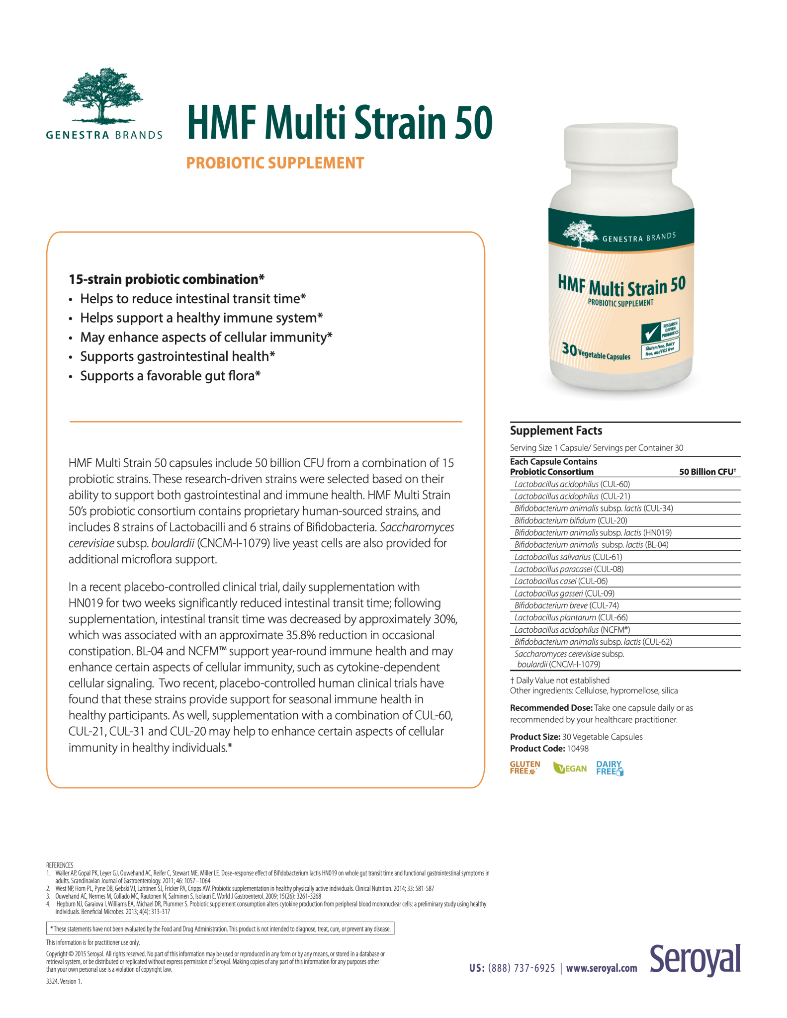 HMF Multi Strain 50 | Genestra Brands® | 30 Capsules - Coal Harbour Pharmacy