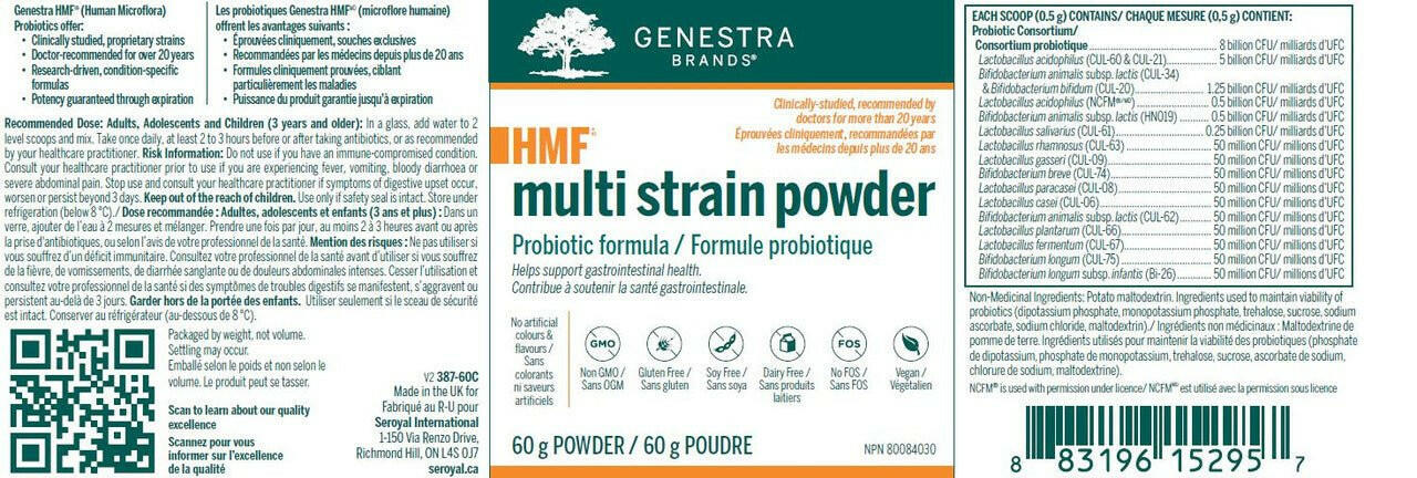 HMF Multi Strain Powder | Genestra Brands® | 60 Grams - Coal Harbour Pharmacy