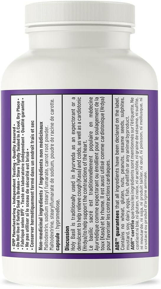 Holy Basil 500mg | AOR™ | 60 Capsules