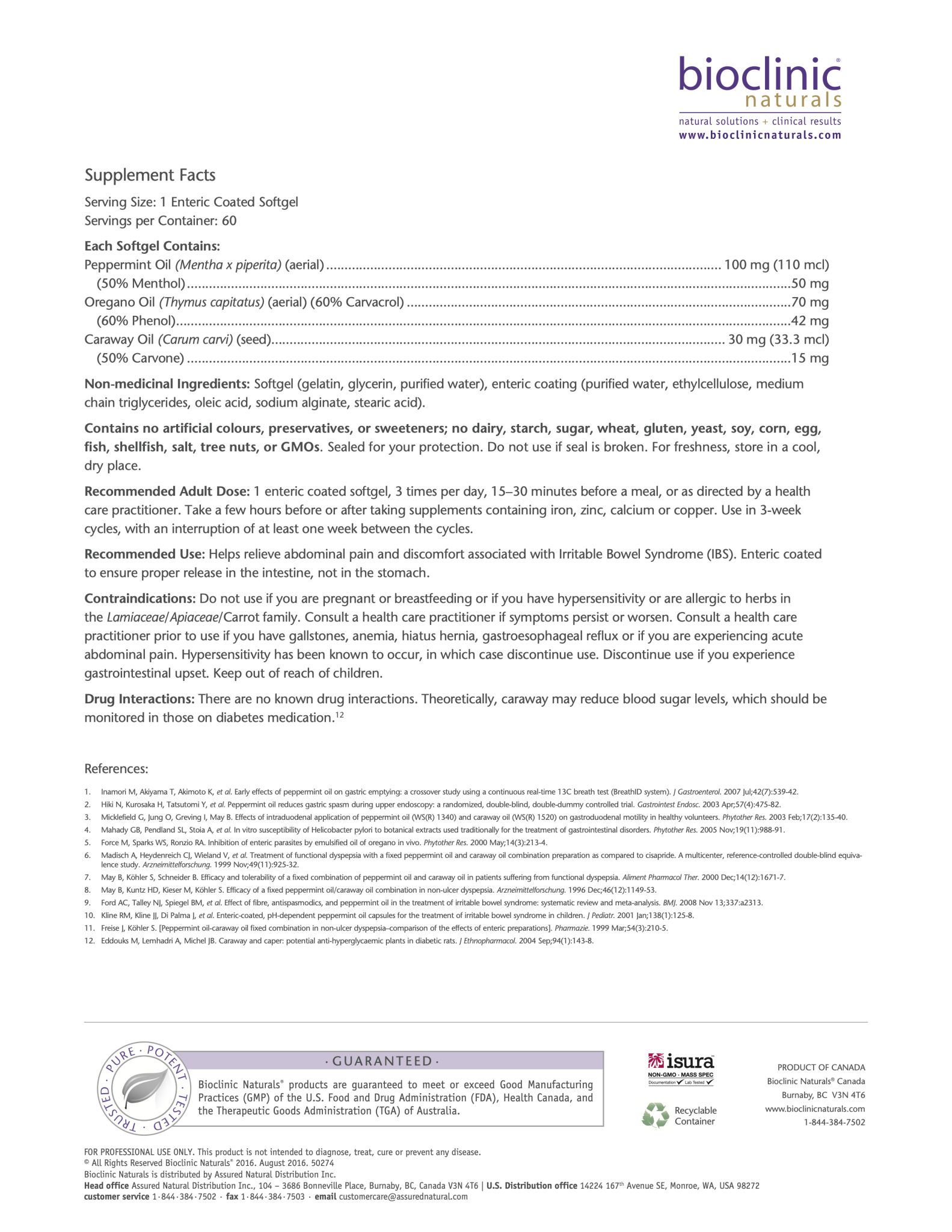 IB Care™ | Bioclinic® Naturals | 60 Enteric Coated Softgels