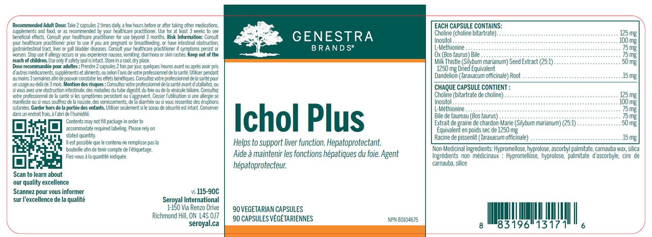 Ichol Plus | Genestra Brands® | 90 Vegetable Capsules - Coal Harbour Pharmacy