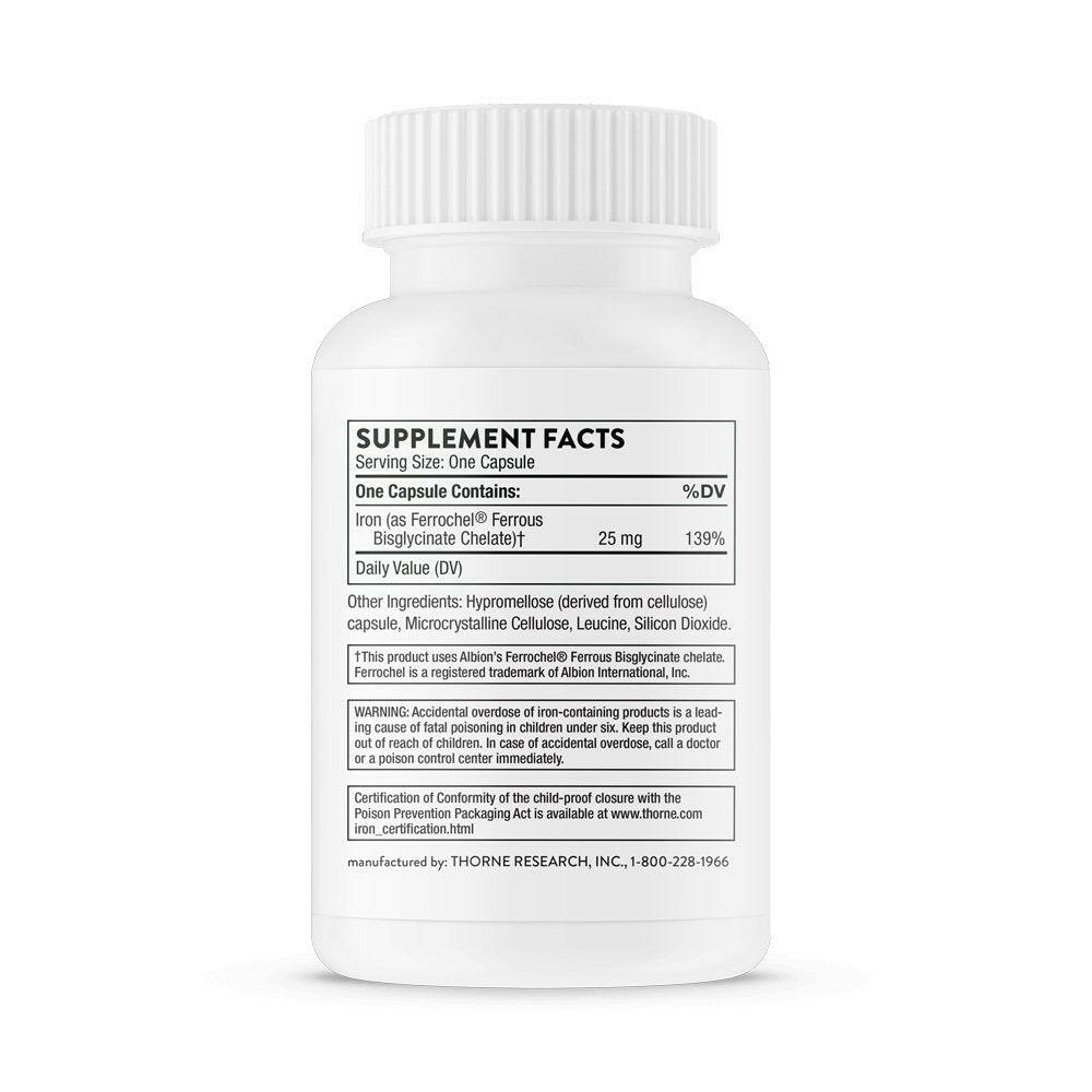 Iron Bisglycinate | Thorne® | 60 Capsules - Coal Harbour Pharmacy