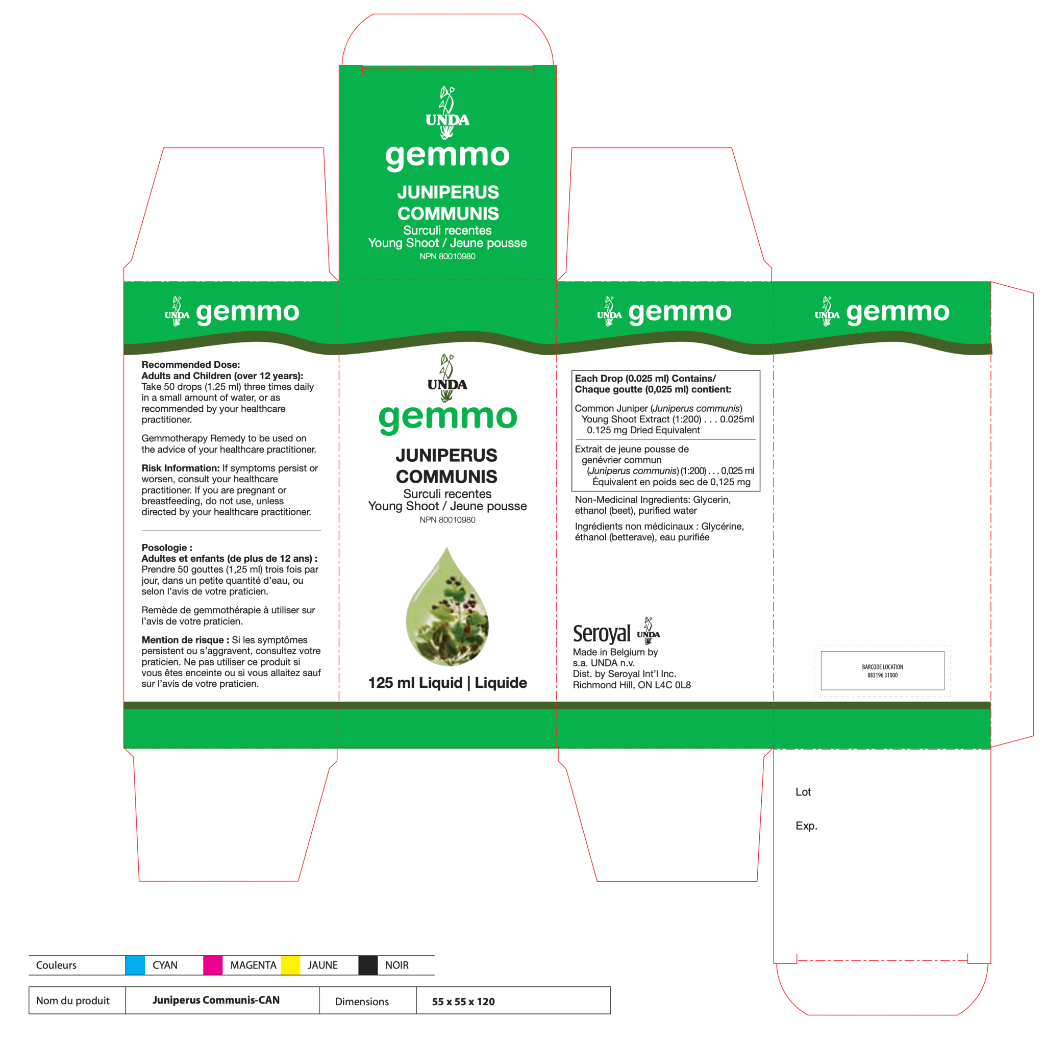 Juniperus Communis | UNDA Gemmo | 125 mL (4.2 fl. oz)