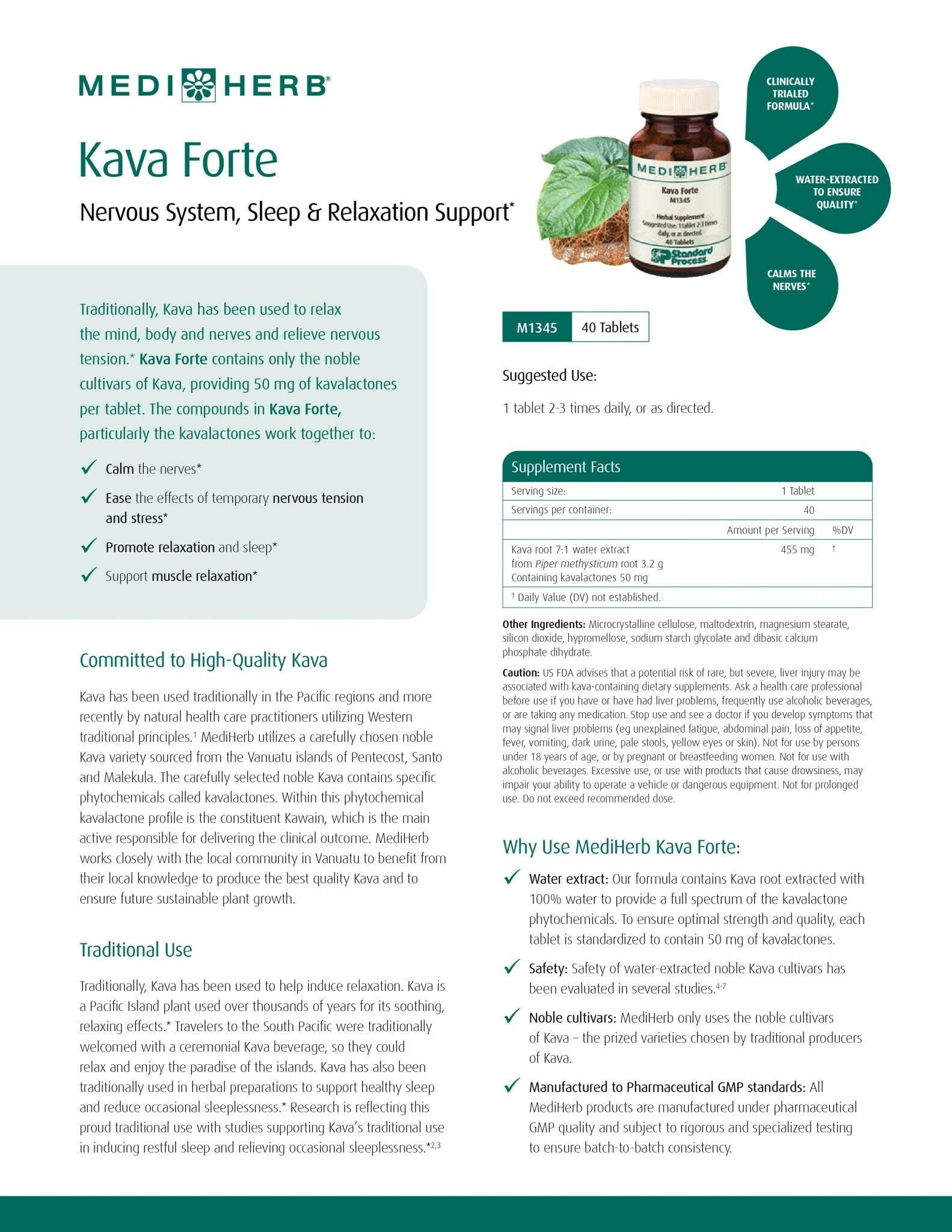 Kava Forte | MediHerb® | 60 Tablets