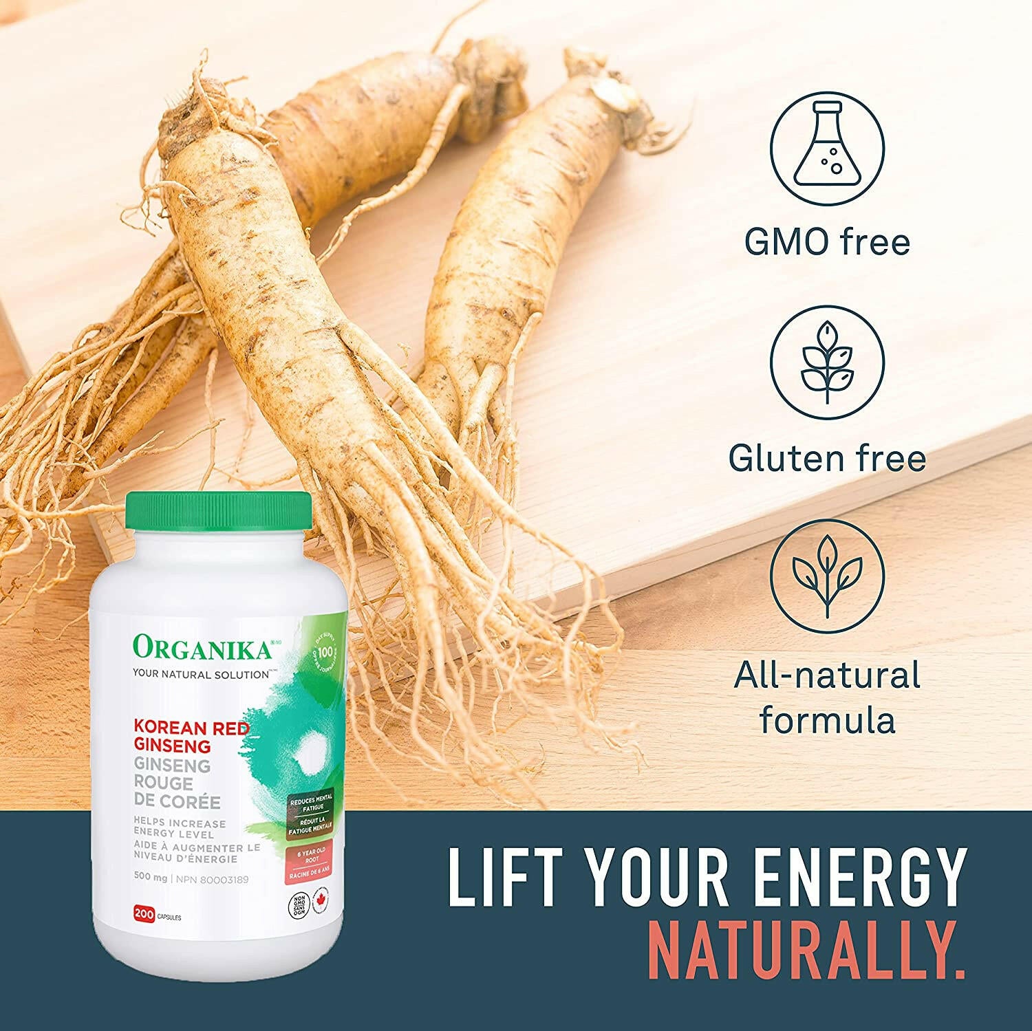 Korean Red Ginseng | Organika® | 200 Capsules - Coal Harbour Pharmacy