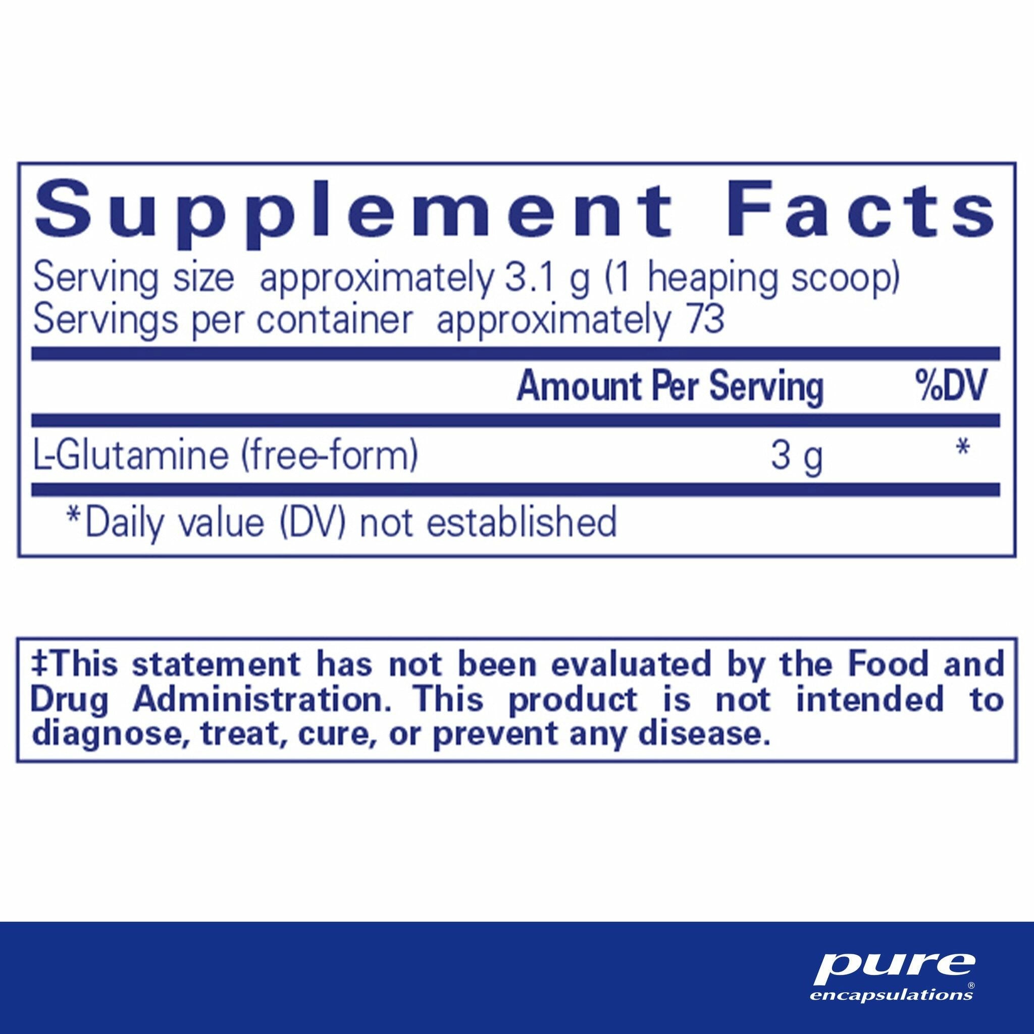 l-Glutamine powder | Pure Encapsulations® | 227 grams - Coal Harbour Pharmacy