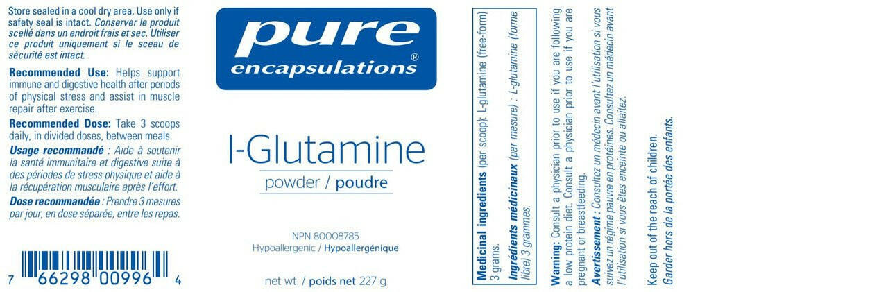 l-Glutamine powder | Pure Encapsulations® | 227 grams - Coal Harbour Pharmacy