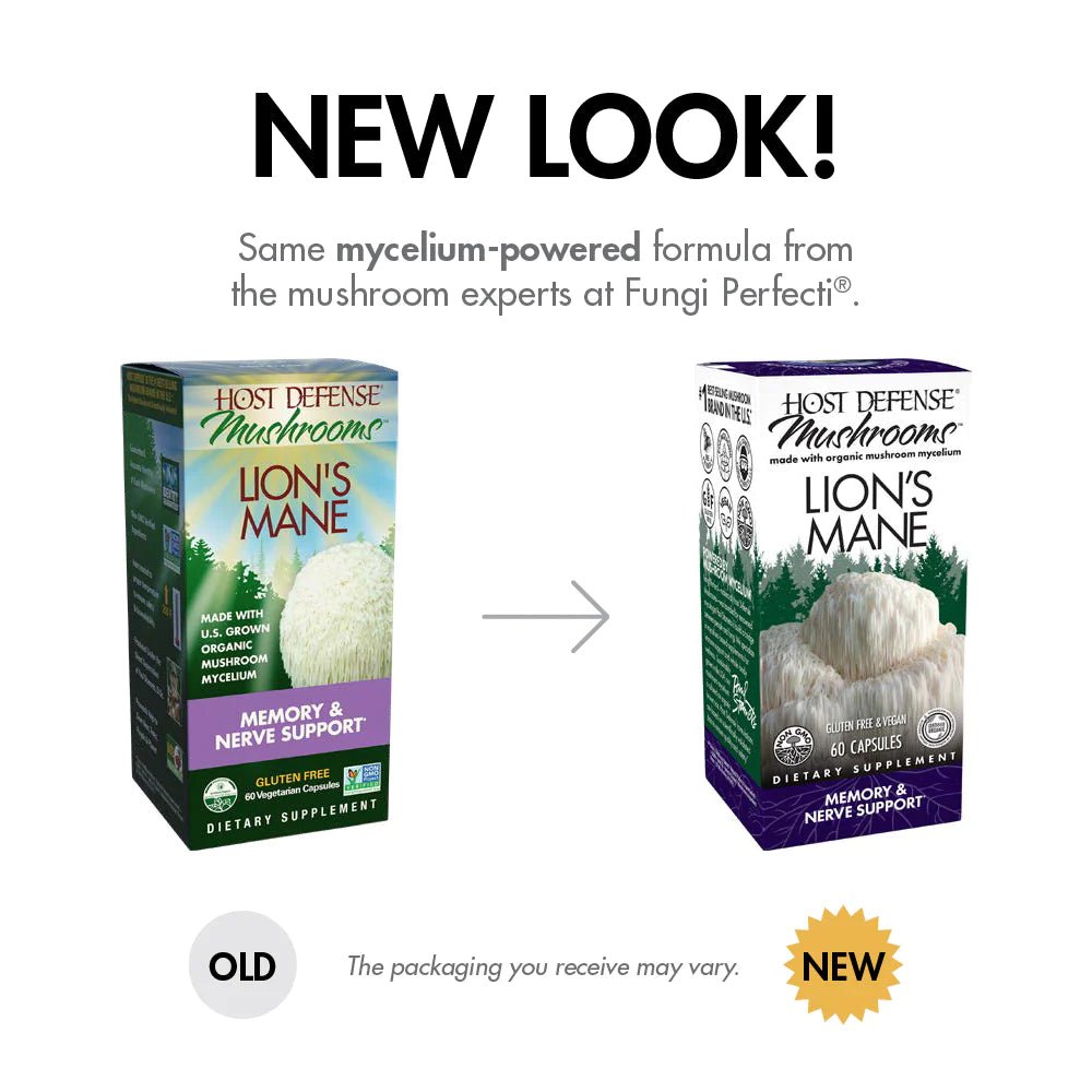 Lion's Mane Capsules | Host Defense® Mushrooms™ | 60 Vegetarian Capsules - Coal Harbour Pharmacy
