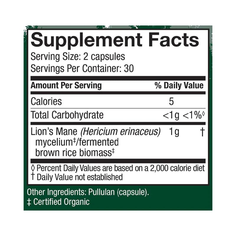 Lion's Mane Capsules | Host Defense® Mushrooms™ | 60 Vegetarian Capsules - Coal Harbour Pharmacy