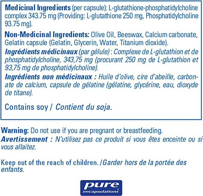 Liposomal Glutathione | Pure Encapsulations® | 60 Softgel Capsules - Coal Harbour Pharmacy