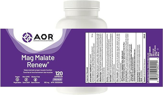 Mag Malate Renew 100mg | AOR™ | 120 or 240 Capsules - Coal Harbour Pharmacy