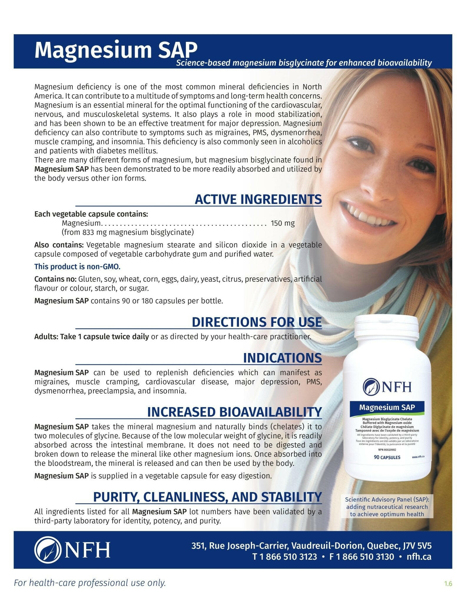 Magnesium SAP | NFH | 90 or 180 Capsules