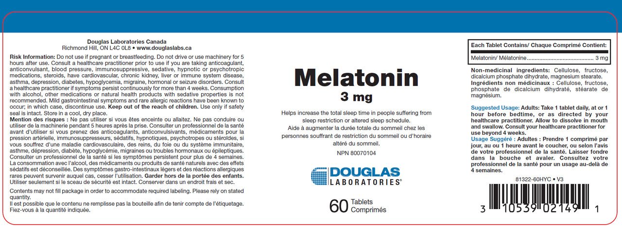 Melatonin PR | Douglas Laboratories® | 60 Tablets - Coal Harbour Pharmacy