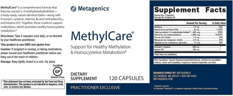 MethylCare™ (Formerly Vessel Care™) | Metagenics® | 120 Capsules - Coal Harbour Pharmacy