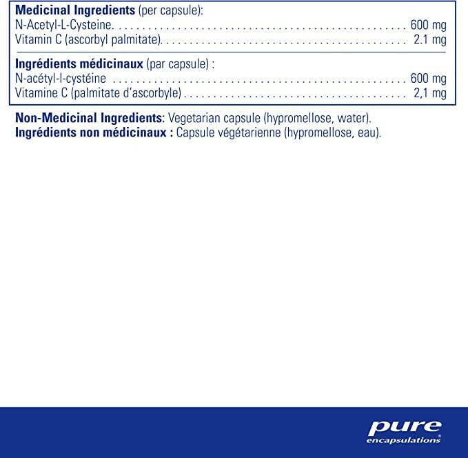 NAC 600 mg | Pure Encapsulations® | 90 Capsules - Coal Harbour Pharmacy