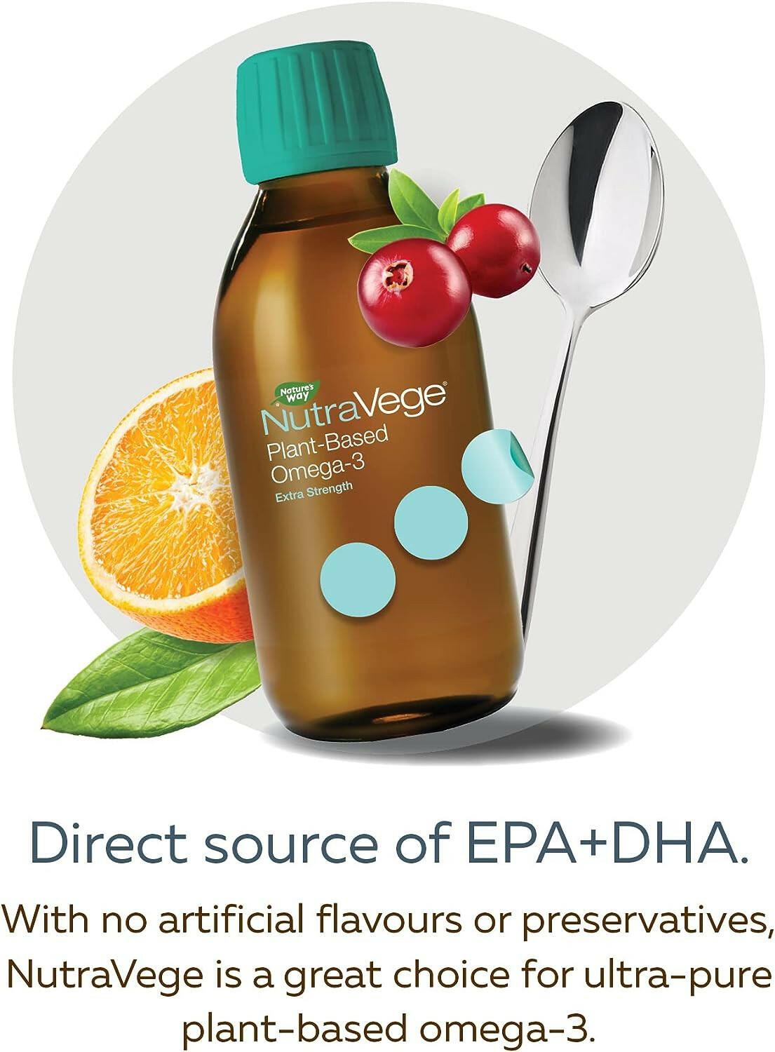 Omega-3, Plant Based, Extra Strength, Cranberry Orange | NutraVege™ | 200 mL (6.7 fl oz)-Exp. 10/2023 - Coal Harbour Pharmacy