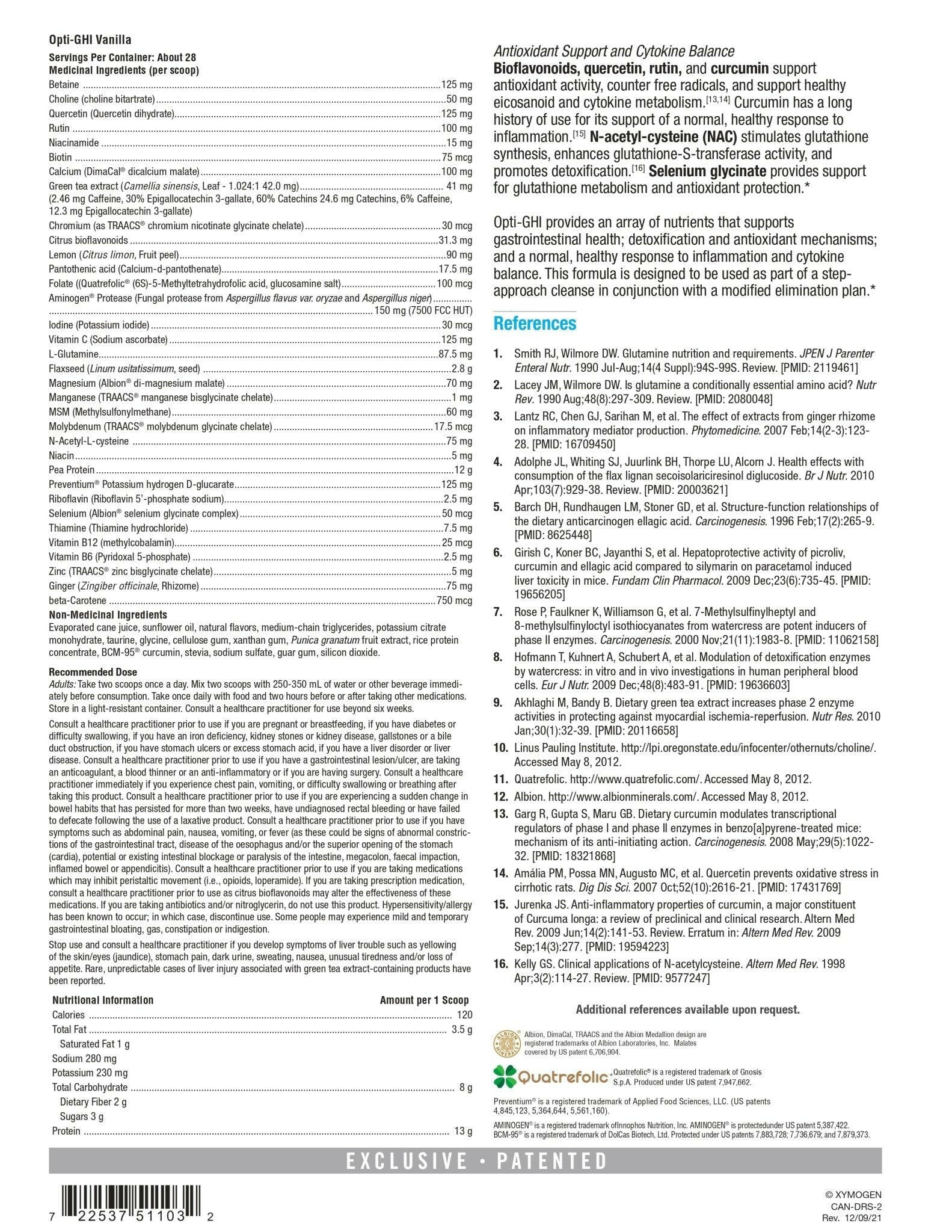Opti-GHI | Xymogen® | 14 Servings - Coal Harbour Pharmacy