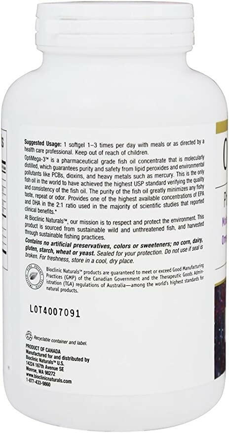OptiMega-3® | Bioclinic® Naturals | 180 Softgels - Coal Harbour Pharmacy