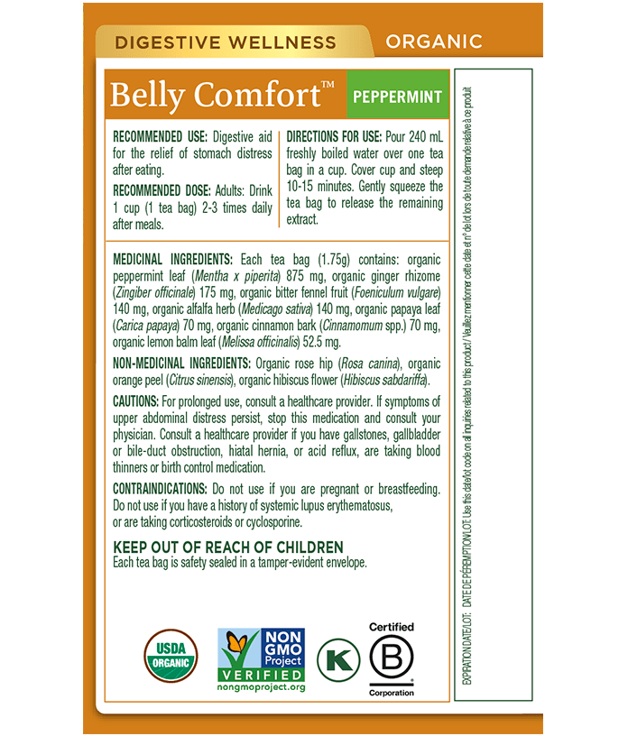 Organic Belly Comfort™ Peppermint Tea | Traditional Medicinals® | 16 Tea Bags - Coal Harbour Pharmacy