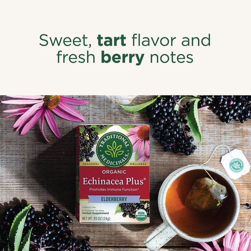 Organic Echinacea Plus® Elderberry Tea | Traditional Medicinals® | 16 Tea Bags