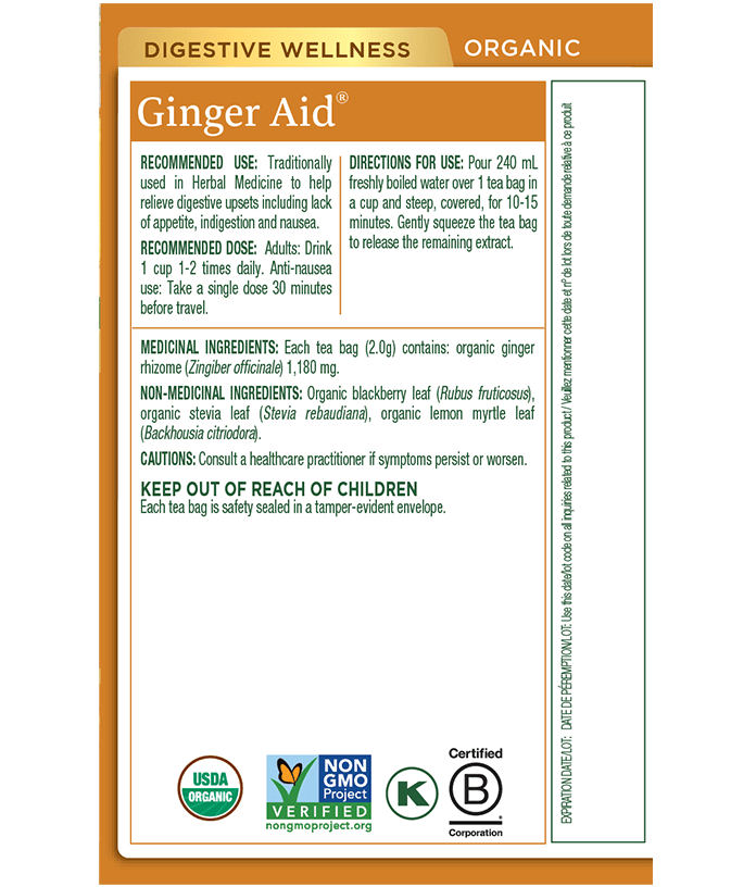Organic Ginger Aid® Tea | Traditional Medicinals® | 16 Tea Bags