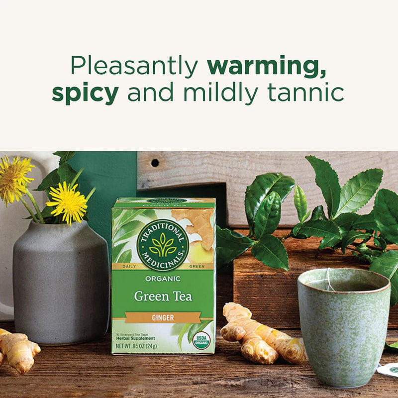 Organic Green Tea Ginger | Traditional Medicinals® | 16 Tea Bags