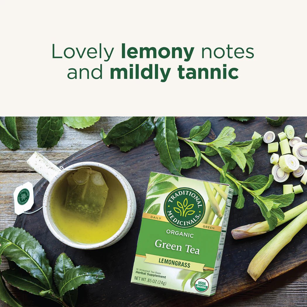 Organic Green Tea Lemongrass | Traditional Medicinals® | 16 Tea Bags