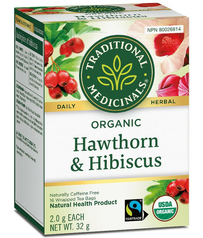Organic Hawthorn & Hibiscus Tea | Traditional Medicinals® | 16 Tea Bags
