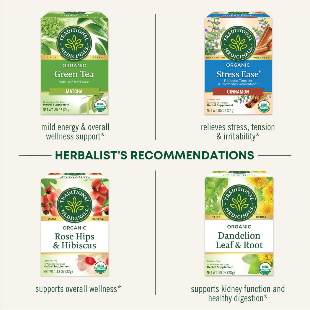 Organic Hawthorn & Hibiscus Tea | Traditional Medicinals® | 16 Tea Bags