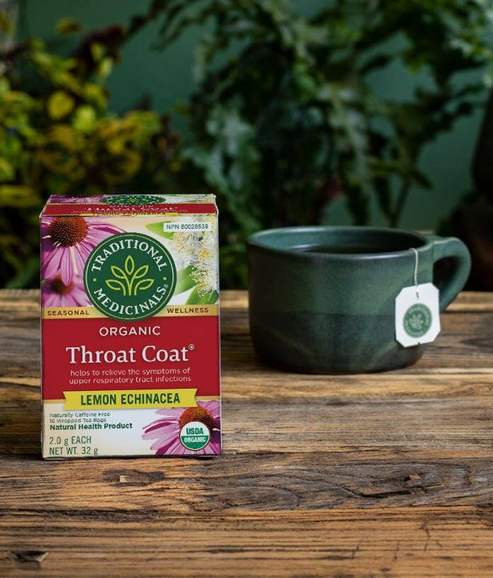 Organic Throat Coat® Lemon Echinacea Tea | Traditional Medicinals® | 16 Tea Bags - Coal Harbour Pharmacy