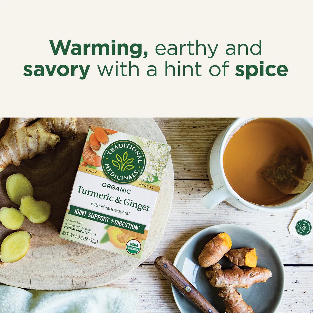 Organic Turmeric with Meadowsweet & Ginger Tea | Traditional Medicinals® | 16 Tea Bags - Coal Harbour Pharmacy