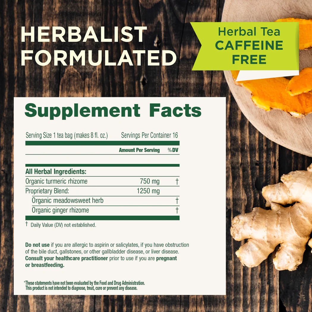 Organic Turmeric with Meadowsweet & Ginger Tea | Traditional Medicinals® | 16 Tea Bags - Coal Harbour Pharmacy