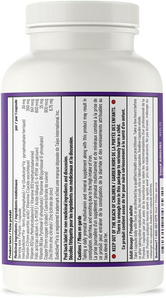Ortho Iron Vegan | AOR™ | 60 Capsules - Coal Harbour Pharmacy
