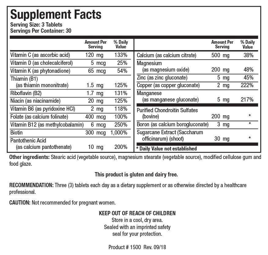 Osteo-B Plus® | Biotics Research® | 90 or 180 Tablets - Coal Harbour Pharmacy